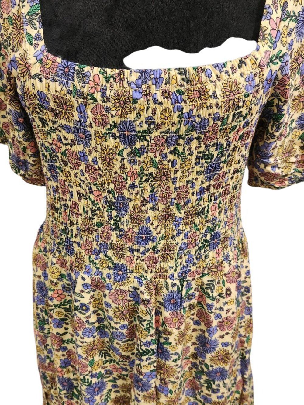 dip Floral Smock Bodice Lined Maxi Dress Size M - Picture 6 of 8